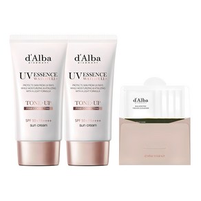 달바 워터풀 톤업 선크림 SPF 50+ PA++++ 50ml x 2p + 밸런싱 비건 젤 클렌저 15ml 세트, 2개