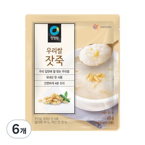 청정원 우리쌀 잣죽, 60g, 6개