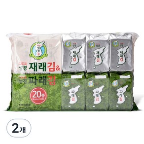 성경식품 지도표 재래식 성경식탁김 4g x 10p + 파래김 4g x 10p, 80g, 2개