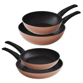 락앤락 IH 프라이팬 세트 4개, 로즈골드, 프라이팬 24cm + 프라이팬 28cm + 웍 24cm + 웍 28cm, 1세트