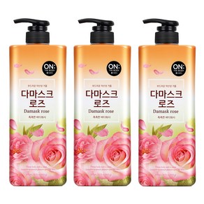 온더바디 플라워 약산성 퍼퓸 바디워시 로즈향, 900g, 3개