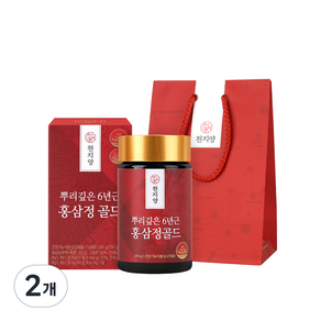 천지양 뿌리깊은 6년근 홍삼정 골드 + 쇼핑백, 250g, 2개