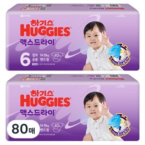 하기스 맥스드라이 뉴 공용 점보 밴드형, 6단계, 80매