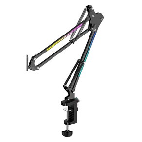 조이트론 프로페셔널 탁상용 굴절 레코딩 마이크 암 스탠드 거치대, RGB순환, 1개, RGB MIC ARM STAND