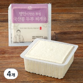 한둘 명인이 만든 투컵 두부 찌개용, 450g, 4개