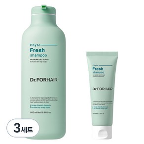 닥터포헤어 지성두피 딥 클렌징 피토프레시 샴푸 500ml + 70ml 세트, 570ml, 3세트