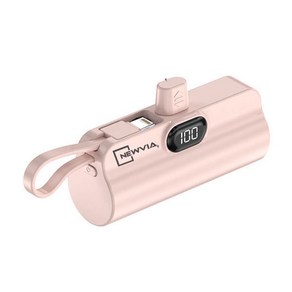 뉴비아 도킹형 멀티 미니 보조배터리 5000mAh, DX197, 핑크