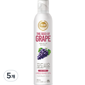 해표 포도씨유 오일스프레이, 250ml, 5개