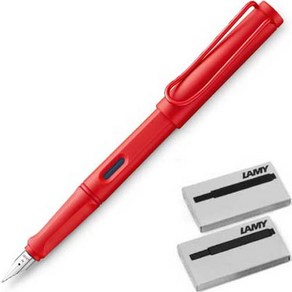 LAMY 사파리 만년필 + 잉크카트리지 2p 실속세트, F, 스트로베리