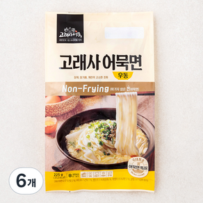 고래사어묵 고래사 어묵면 우동, 225g, 6개