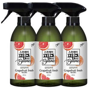 피죤 스프레이 보타닉 섬유탈취제 자몽프레시 본품, 490ml, 3개