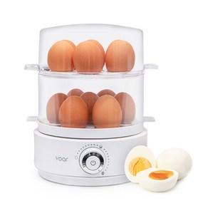 보아르 에그팟 대용량 스테인레스 2단 계란 멀티찜기, VMC-003WH