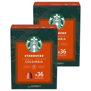 스타벅스 싱글 오리진 콜롬비아 네스프레소 캡슐커피, 5.7g, 36개입, 2개