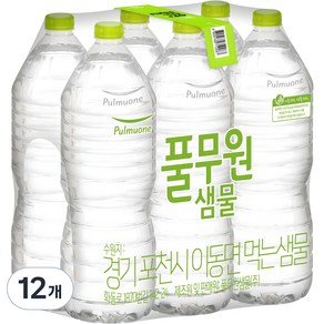 풀무원샘물 생수 무라벨, 2L, 12개