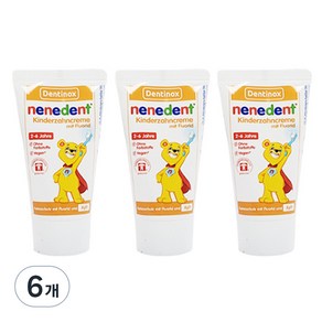 네네덴트 저불소 치약 딸기향, 50ml, 6개