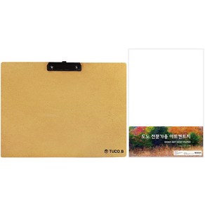 투코비 A3 나무 걸이용 클립보드 화판 + 도노 8절 아트켄트지 180g 125p, 화판(450 x 330 mm), 아트켄트지(270 x 390 mm), 1세트