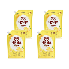 퐁퐁 레몬식초 주방세제 파우치형, 1.2L, 4개