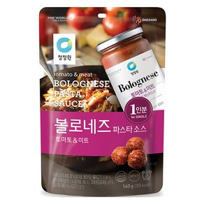 청정원 싱글 파우치 볼로네즈 파스타 소스, 1개, 140g