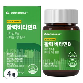 푸드버킷 활력비타민B 콤플렉스 45g, 90정, 4개