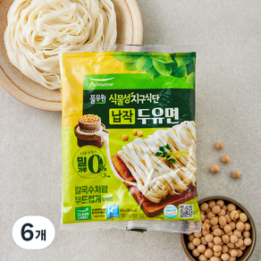 풀무원 식물성 지구식단 납작 두유면, 150g, 6개