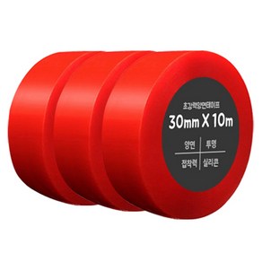 다다 초강력 양면테이프 30mm x 10m, 투명, 3개