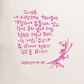 캘리그라피 포인트스티커 견고함, 핑크