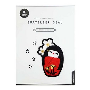 슈아뜰리에 자수패치 스티커 1562 Kokeshi 3, 1개