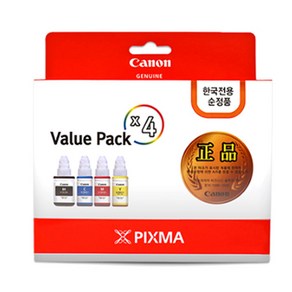 캐논 GI-990 잉크 카트리지 Value Pack, PBK (블랙), C(시안), M(마젠타), Y(옐로우), 1세트