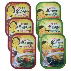 샘표 우리엄마 매콤한 깻잎 70g x 3p + 깨끗한 깻잎 70g x 3p, 1세트