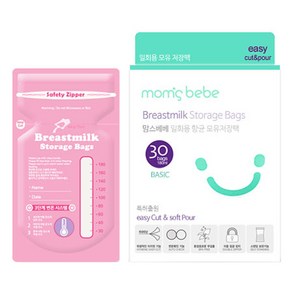 맘스베베 국내 제조 베이직 일회용 모유저장팩 180ml, 30개입, 1개