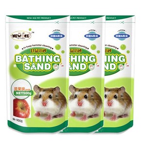 뉴에이지 햄스터 목욕모래 사과향 NA-H008, 500g, 3개
