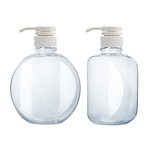 병도매닷컴 AF500 투명 주방 디스펜서 범프 흰색마개 공병, 500ml, 2개