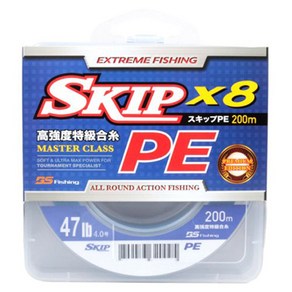 BSFishing 조구 SKIP X8 PE 합사 낚싯줄, 파랑, 1개