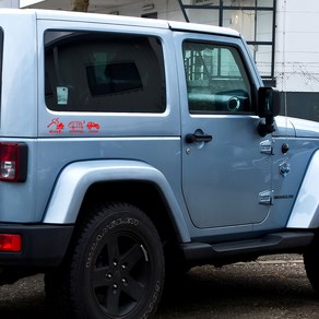 그리븐 Jeep 랭글러 데칼 캠핑 스티커 50094 40cm, 레드, 1개