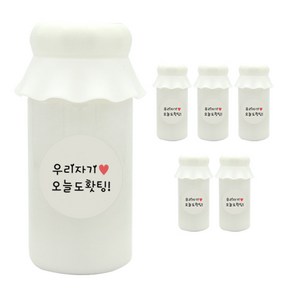 도나앤데코 사랑스러운뚜껑 보틀 6p + 우리자기오늘도홧팅 스티커 6p, 화이트, 200ml, 1개