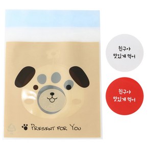 황씨네도시락 접착 애니멀 봉투 강아지 100p + 친구야 맛있게 먹어 스티커 레드 50p + 흰색 50p, 1세트