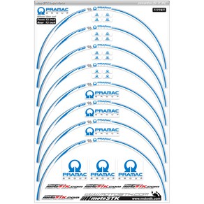 모토스티커 휠스티커 프라막, 블루, 1세트