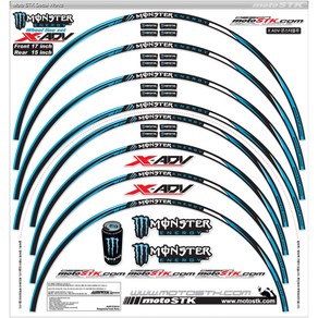 스텝원 모토스티커 혼다 X ADV 휠스티커, 몬스터블루, 1세트