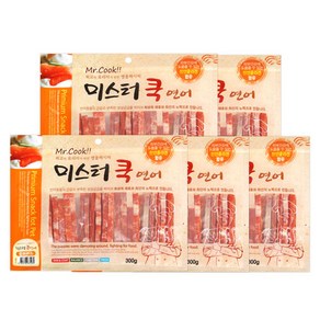 도그펜시아 미스터쿡 강아지 간식 슬라이스, 연어맛 x 5개입, 300g, 5개