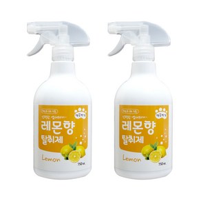 인터펫코리아 반려동물 탈취제 레몬향, 750ml, 2개