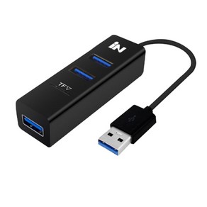 인네트워크 USB2.0 3포트 & TF MicroSD 카드 겸용 허브 블랙 IN-U3TFBK