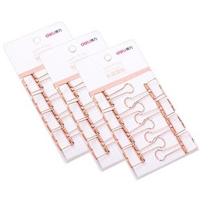 델리 메탈 와이어 더블클립 5호 19mm 9414 로즈골드 8p, 3개