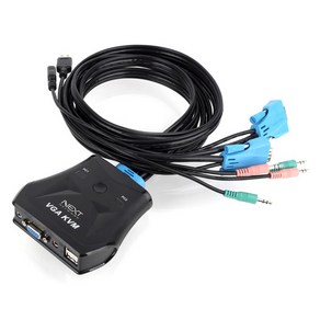 넥스트 612VC-KVM 스위치 USB VGA 2대 1 케이블 일체형, 1개