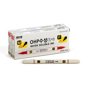 자바펜 OHP 수성사인펜 MF, 빨강, 24개