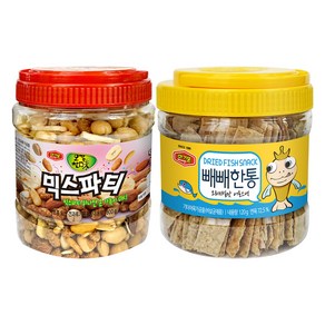 머거본 믹스파티 혼합견과 800g + 빼빼한통 오리지널 어포스낵 120g 세트, 1세트