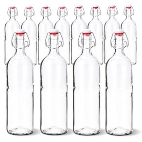 미르코리아 더치 와인 다용도 유리 스윙병, 1000ml, 12개