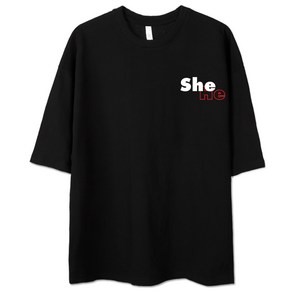 벤힛 남녀공용 HE SHE 오버핏 반팔티셔츠 She