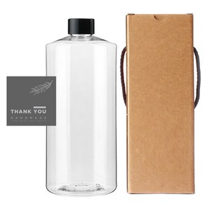 공병 AC1000 투명 1000ml + 캡 검정 + 스티커 11 세트