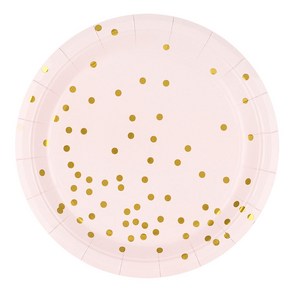 파티팡 컨페티 일회용 파티 접시 23cm 핑크
