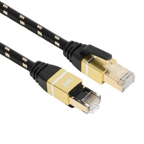 넥시 CAT7 S-FTP 파인골드 랜선 고속 인터넷 UTP 랜케이블, 0.5m, 블랙, 1개